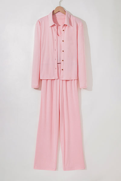 Light Pink 3-Piece Cozy Knit Lounge Set