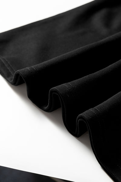 Black Varsity Contrast Banded Sleeve Shift Sweatshirt Dress