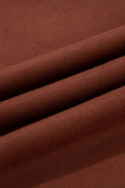 Dearlovers Coffee Fleece Lined Leopard Drawstring Elastic Waist Solid Pants