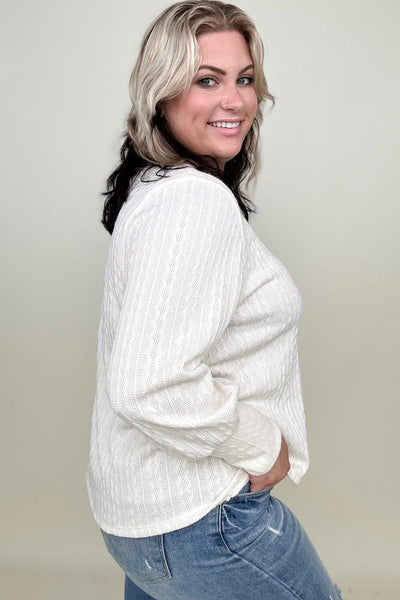Hayden Long Sleeve Cable Knit Top